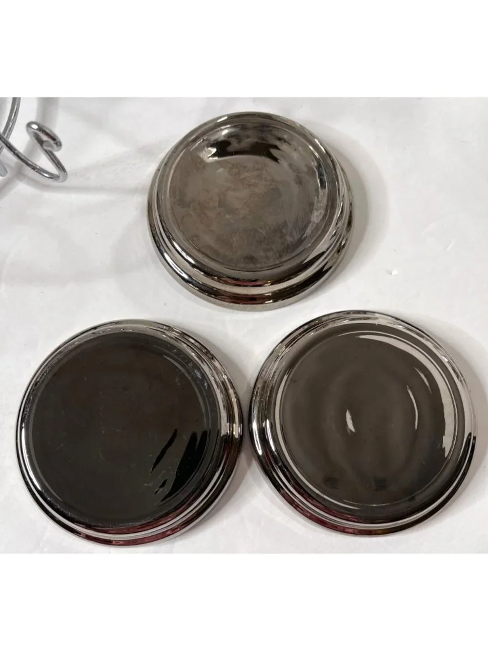 MCM Kimiko Highball Glasses and Coasters Set Barware Silver Knight